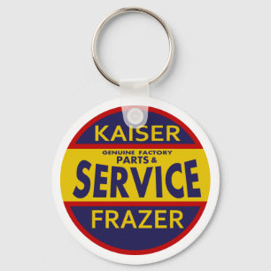 Vintage Kaiser Frazer service sign red/blue Keychain