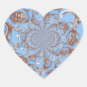Vintage Kaleidoscope Art Print Heart Sticker