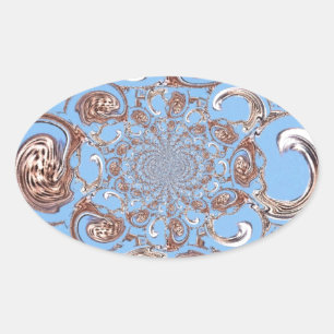 Vintage Kaleidoscope Art Print Oval Sticker