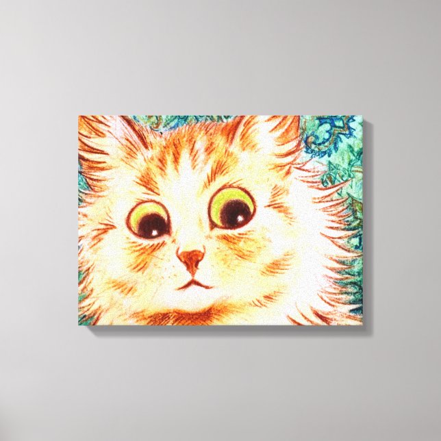 Vintage Kaleidoscope Cat By Louis Wain Canvas Print (Front)