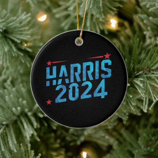 Vintage Kamala Harris 2024 Ceramic Ornament (Tree)