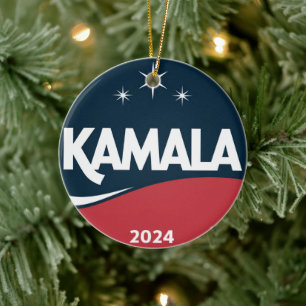 Vintage Kamala Harris 2024 For President Election Ceramic Ornament