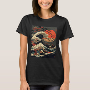 vintage Kanagawa Japanese The great wave Cherry Bl T-Shirt