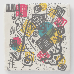 Vintage Kandinsky Kleine Welten V Bauhaus Abstract Stone Coaster