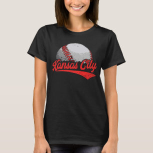 Vintage Kansas City Cityscape Baseball  Men Women  T-Shirt