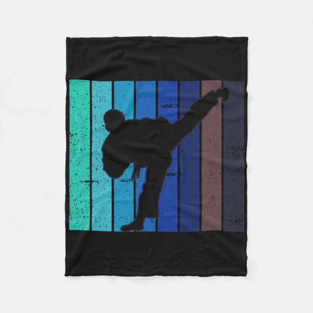 Vintage Karate Kick Boxing Hob  Fleece Blanket (Front)