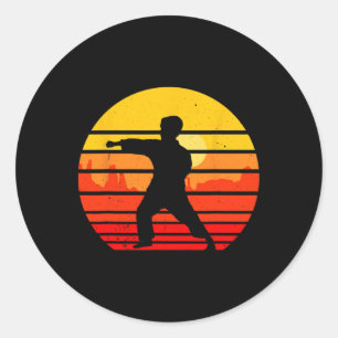 Vintage Karate Kids Martial Arts Fighter Retro Kar Classic Round Sticker