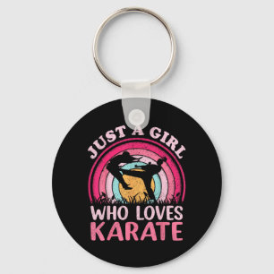 Vintage Karate Martial Arts A Girl Who Loves Keychain