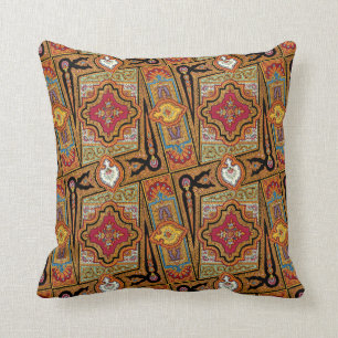 Vintage Kashmir Pattern Design Throw Pillow