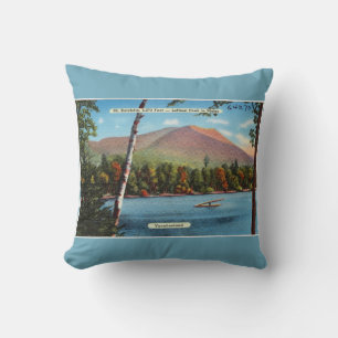 Vintage Katahdin Postcard Throw Pillow