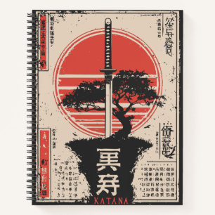 Vintage Katana World   Japanese Global Art Notebook