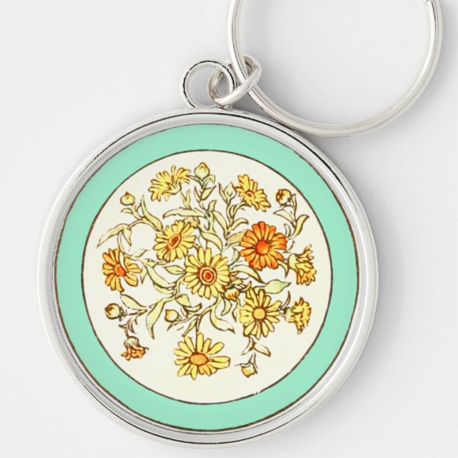 Vintage Kate Greenaway Book Illustration Keychain (Front)