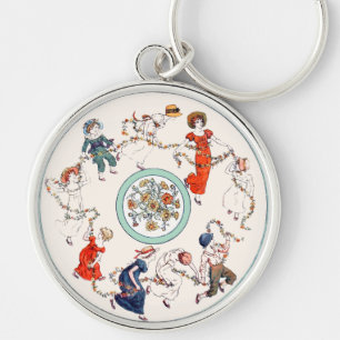 Vintage Kate Greenaway Book Illustration Keychain