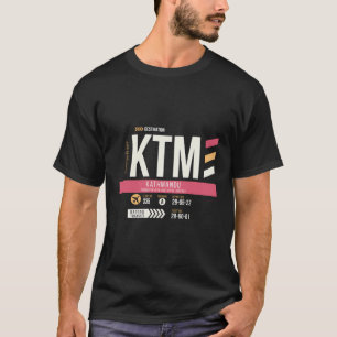 Vintage Kathmandu Ktm Airport Code Retro Travel Da T-Shirt