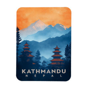 Vintage Kathmandu Temple Nepal  Magnet