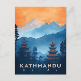 Vintage Kathmandu Temple Nepal  Postcard