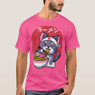 Vintage Kawaii Anime Ramen Cat Japanese Food Gift T-Shirt