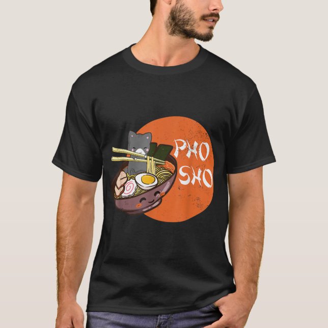 Vintage Kawaii Cat Pho Sho Vietnamese Bowl Ramen N T-Shirt (Front)