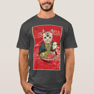 Vintage Kawaii Cat Ramen Japanese Gift Girls Boys T-Shirt