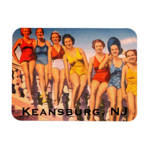 Vintage Keansburg, NJ Beach Scene - Jersey Shore Magnet
