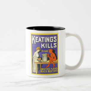 Vintage Keatings Kills Insecticide Two-Tone Coffee Mug