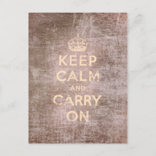 Vintage keep calm and carry on postcard