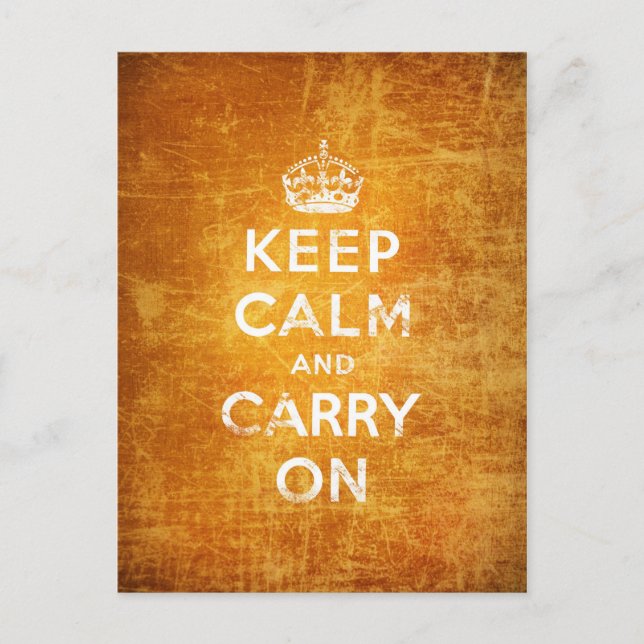 Vintage keep calm and carry on postcard (Front)