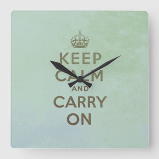Vintage Keep Calm And Carry On Wall Clock