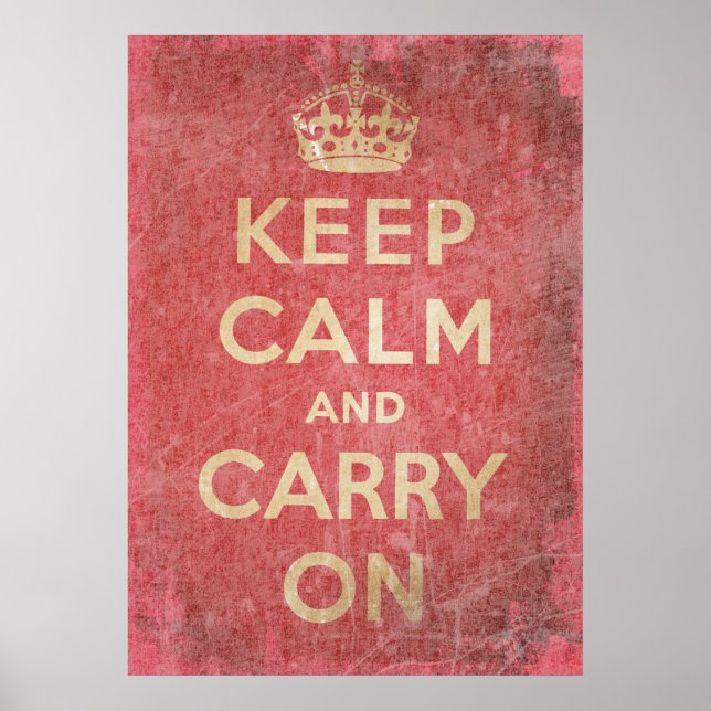 Vintage Keep Calm And Carry Poster (Front)