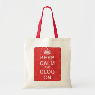 Vintage Keep Calm and Clog On Tote Bag