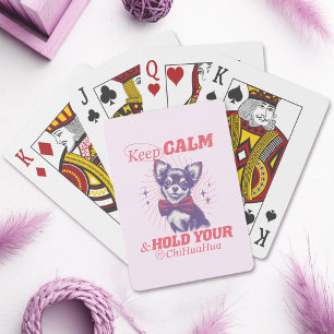 Vintage Keep Calm and Hold Your Chihuahua Quote Playing Cards