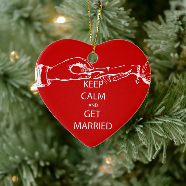 Vintage KEEP CALM  GET MARRIED Ceramic Ornament (Tree)