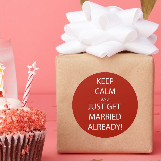 Vintage KEEP CALM  GET MARRIED Classic Round Sticker (Party)