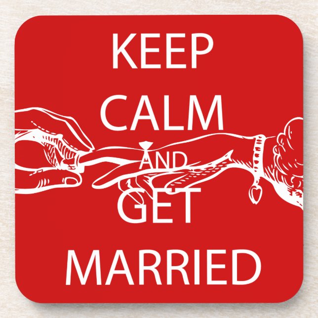 Vintage KEEP CALM  GET MARRIED Coaster (Front)
