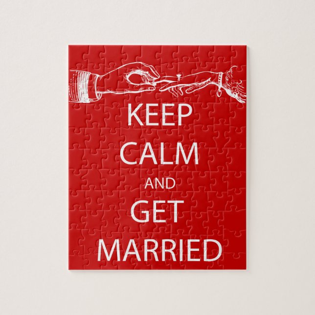 Vintage KEEP CALM  GET MARRIED Jigsaw Puzzle (Vertical)