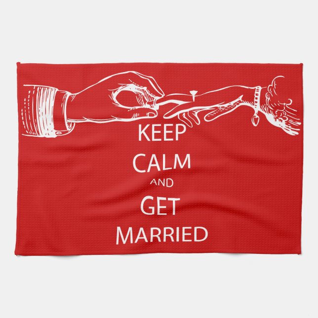 Vintage KEEP CALM  GET MARRIED Kitchen Towel (Horizontal)
