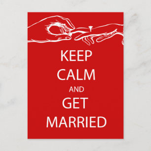 Vintage KEEP CALM  GET MARRIED Postcard