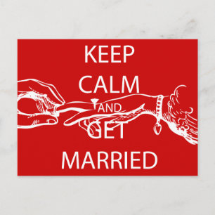 Vintage KEEP CALM  GET MARRIED Postcard