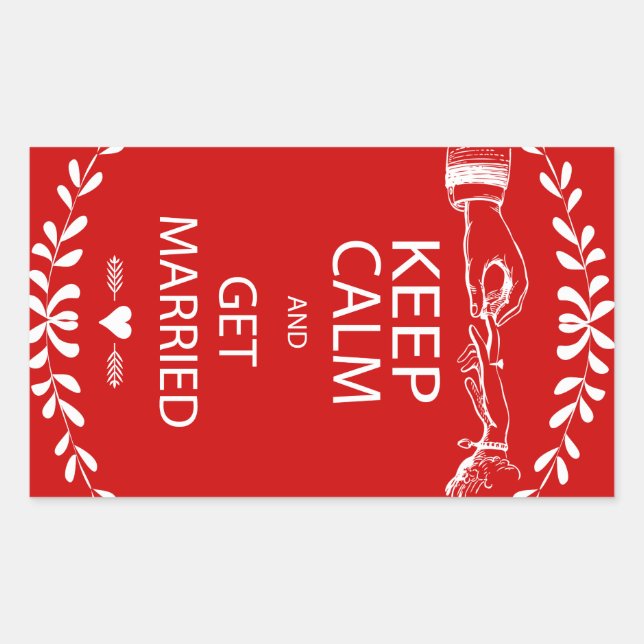Vintage KEEP CALM  GET MARRIED Sticker (Front)