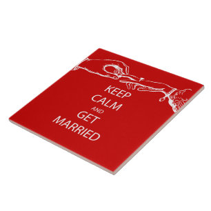 Vintage KEEP CALM  GET MARRIED Tile