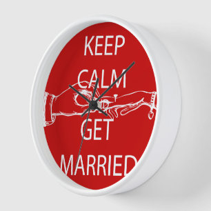 Vintage KEEP CALM  GET MARRIED Wall Clock
