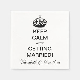 Vintage Keep Calm We're Getting Married! Napkin