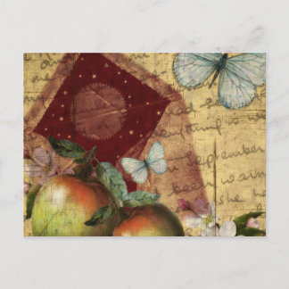 Vintage Keepsake Butterfly Collage Postcard