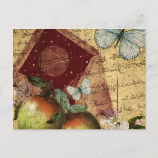 Vintage Keepsake Butterfly Collage Postcard (Front)