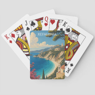 Vintage Kefalonia Greece Island Scenery Playing Cards