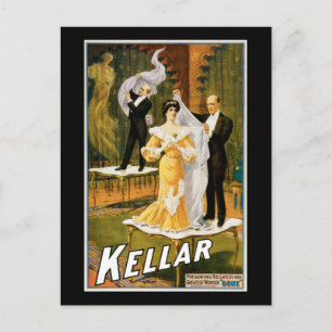 Vintage Kellar Greatest Wonder "Gone" Poster Postcard