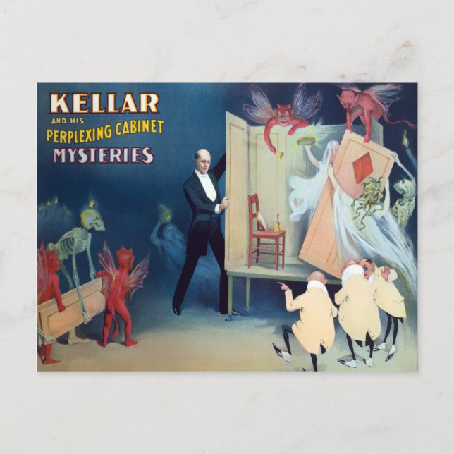 Vintage Kellar Magic Poster Postcard (Front)