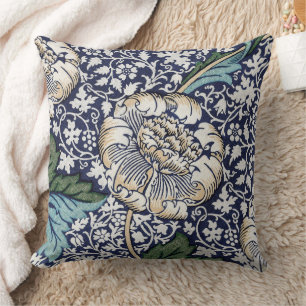 Vintage Kennet Floral Pattern by William Morris Throw Pillow