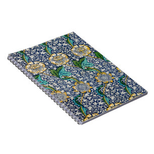Vintage Kennet Floral William Morris art Blue Notebook