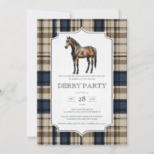 Vintage Kentucky Derby Invitation Elegant Horse Pl